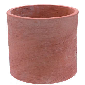 Pot cylindre moderne D. 37 x H. 33 cm terre-cuite