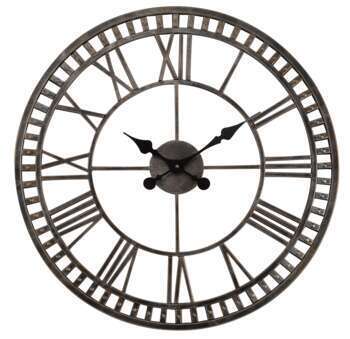 Horloge Buxton : métal, bronze, d60cm