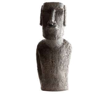 Buste de Moaï H.40 cm ton ciré noir