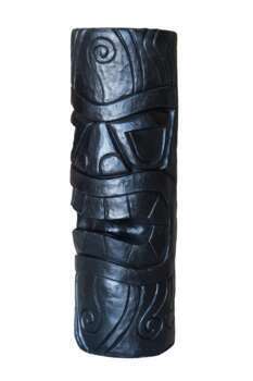 Totem Maori MM H.80 cm ton ciré noir