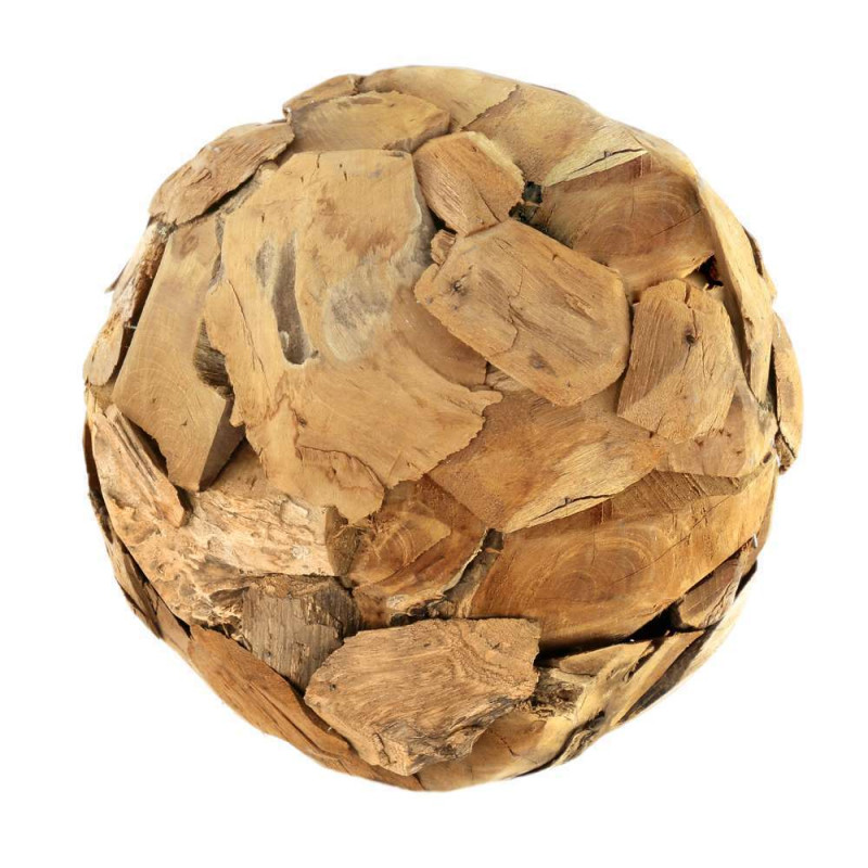 Sphère : teck, d.40cm
