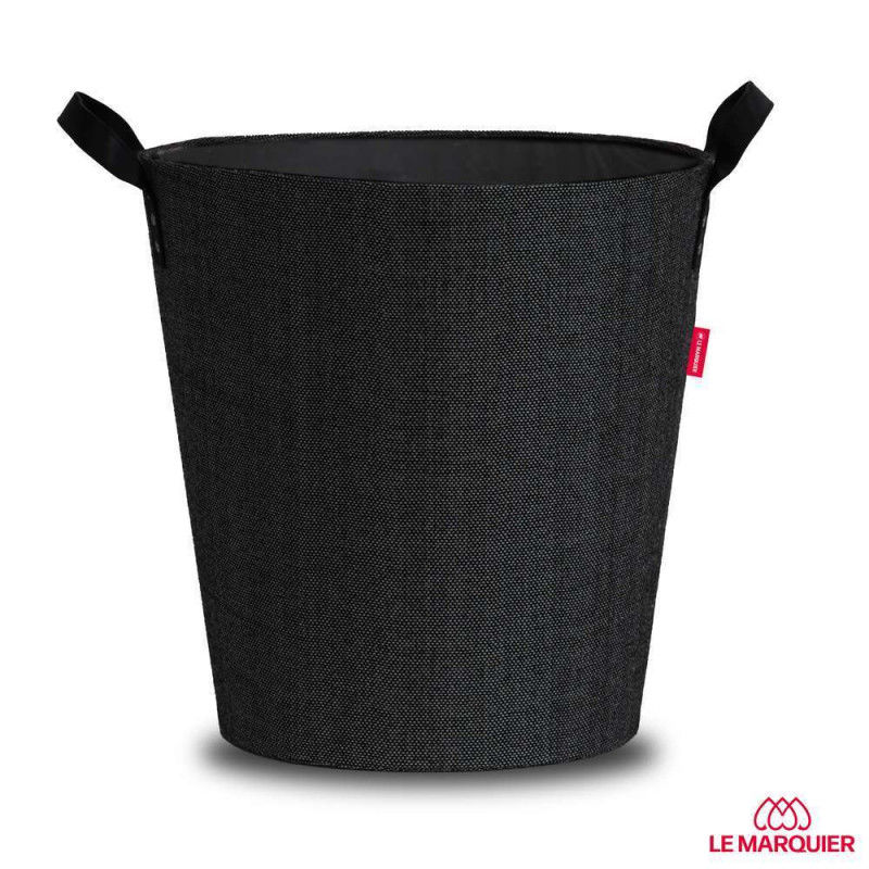 Panier à bûches et à granulés Dama rond Noir