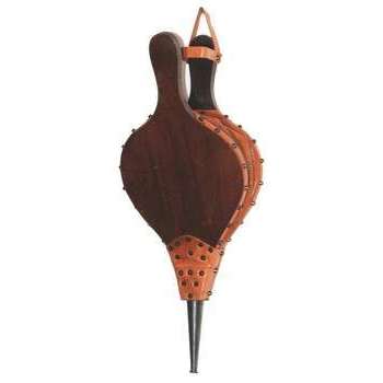 Soufflet bois cuir L 47 cm