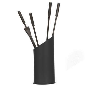 Valet LAUKI 4 accessoires en acier noir H55cm