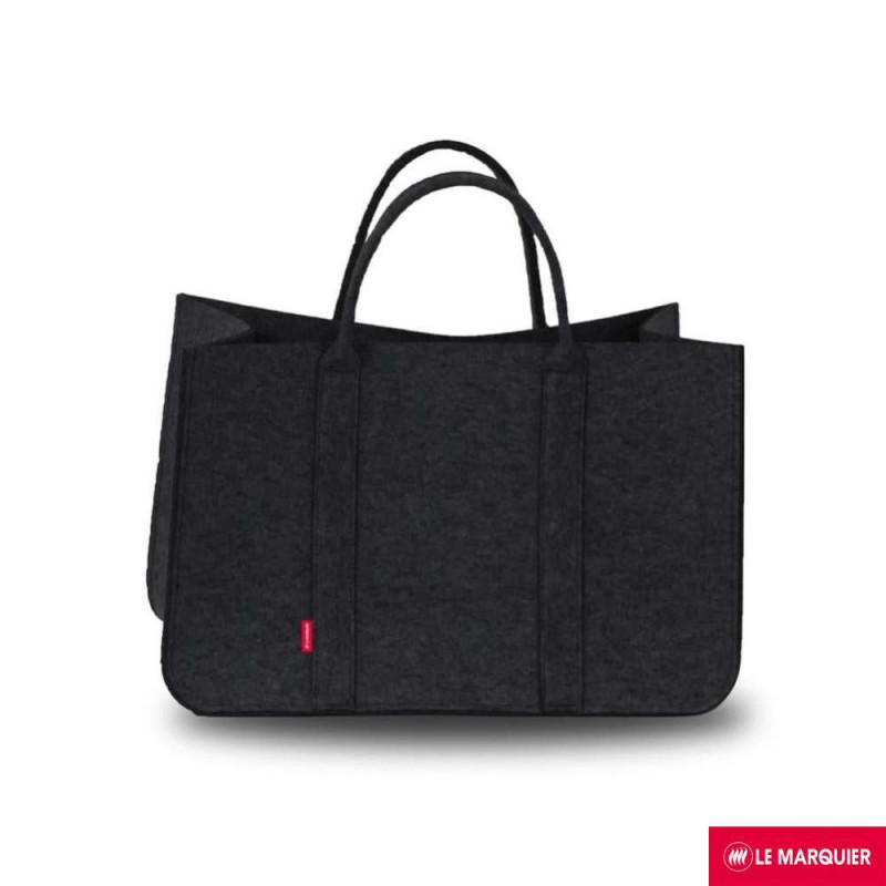 Sac à bûches : noir, tissu