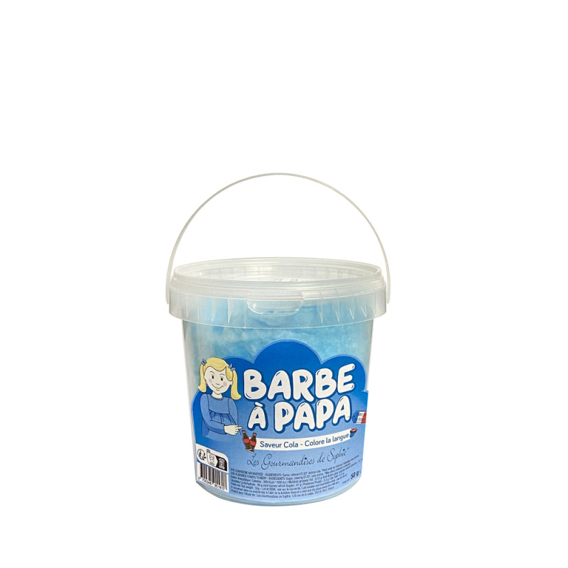 Seau de Barbes-à-papa à la saveur de cola 50g