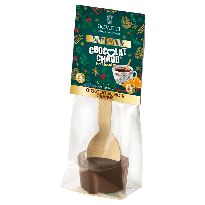 Cuillère 'Chocolat chaud', chocolat noir et orange