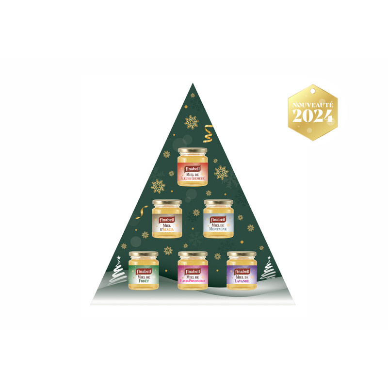 Coffret sapin de miels variés 50g x 6