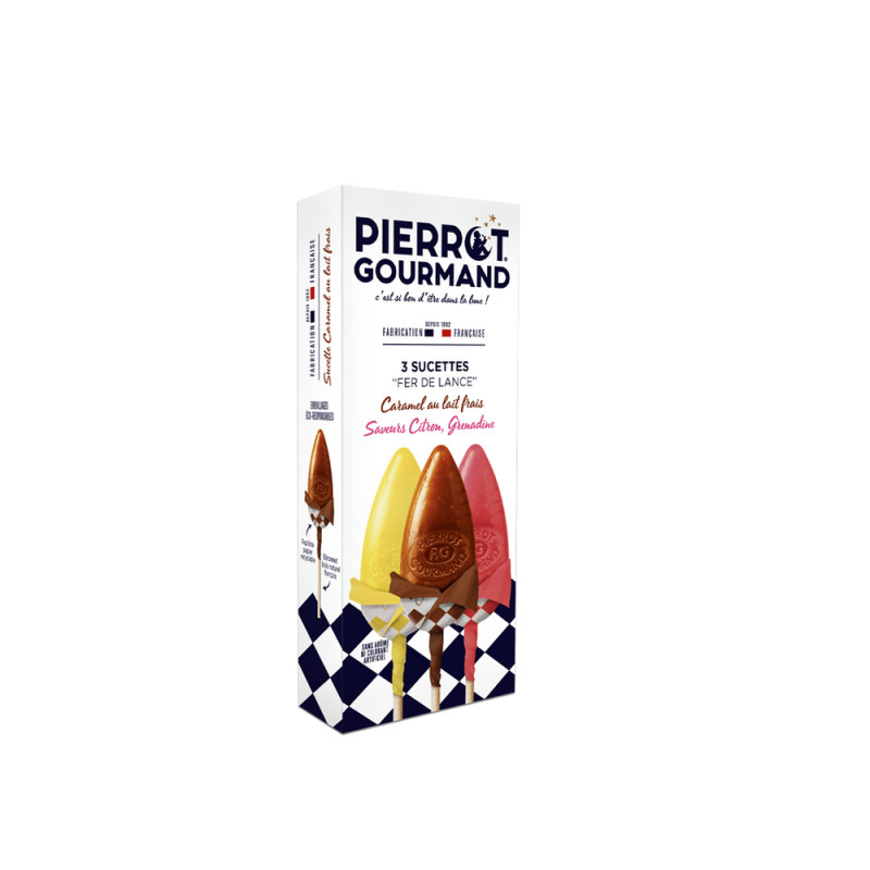 Trio de sucettes Fer de Lance , 3 parfums assortis