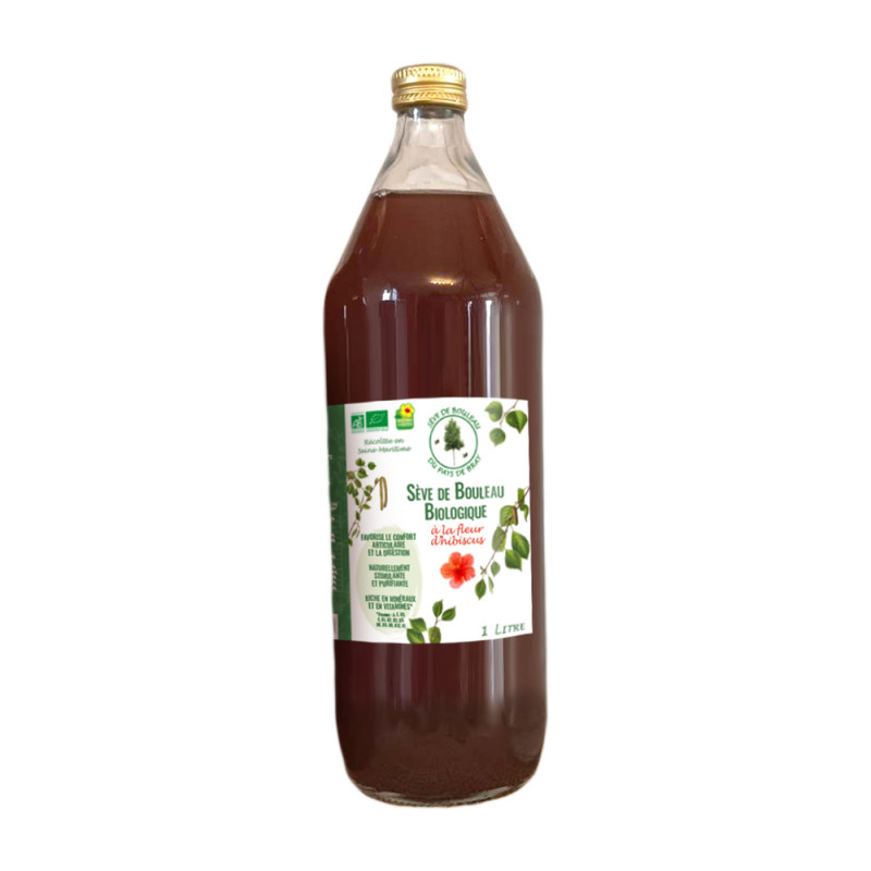 Sève de bouleau bio à la fleur dhibiscus - 1L