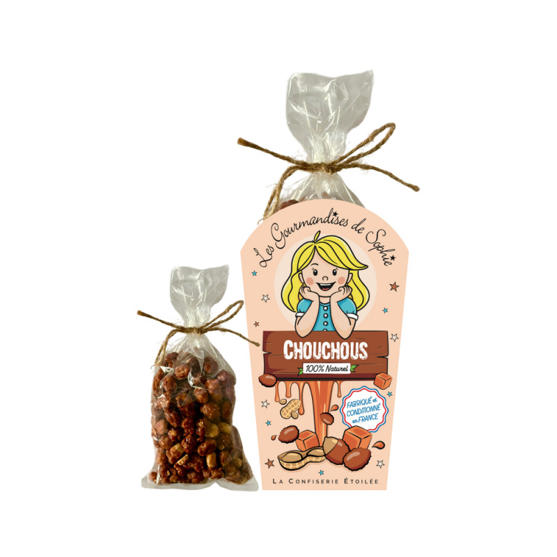 Sachet de chouchous, cacahuètes grillées sucrées -