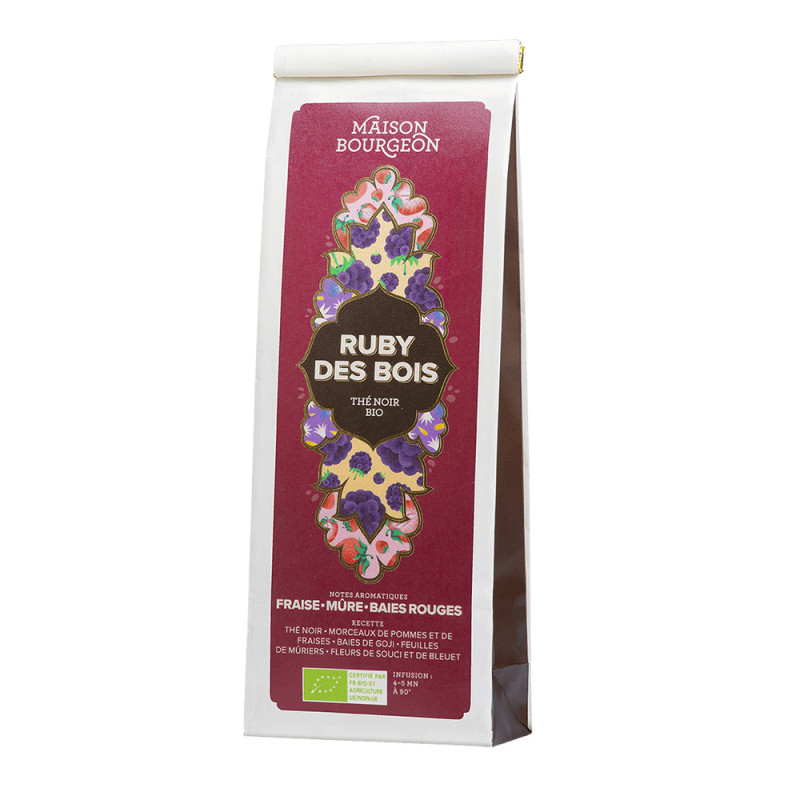 Thé noir bio 'Ruby des Bois', baies rouges, fraise