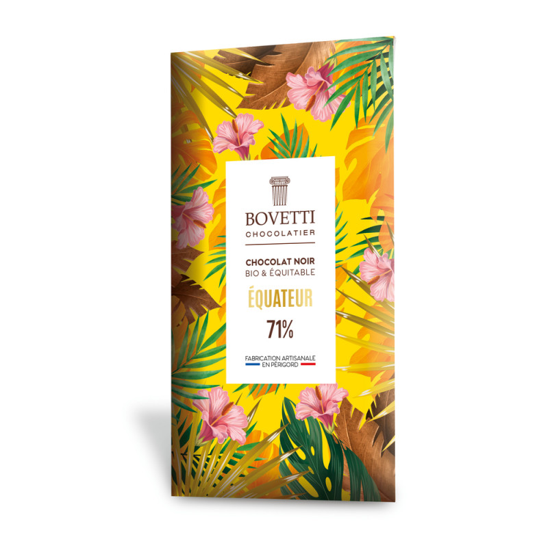 Tablette de chocolat noir bio, origine Équateur 71