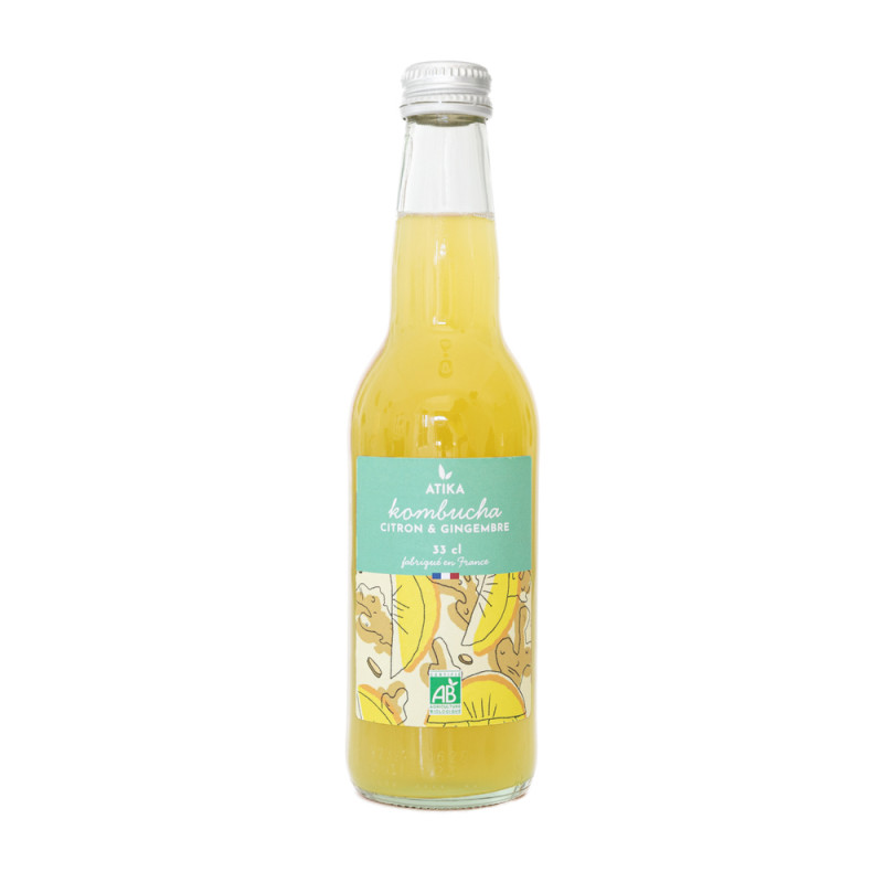 Kombucha bio, citron et gingembre - 33cl