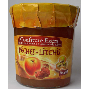Confiture au miel, le pot de 375g - Pêches/litchis