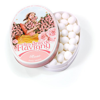 Bonbon Anis de Flavigny: boite ovale 50g rose