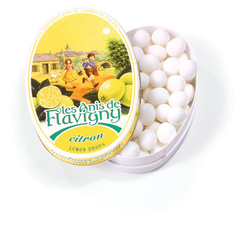 Bonbon Anis de Flavigny: boite ovale 50g citron