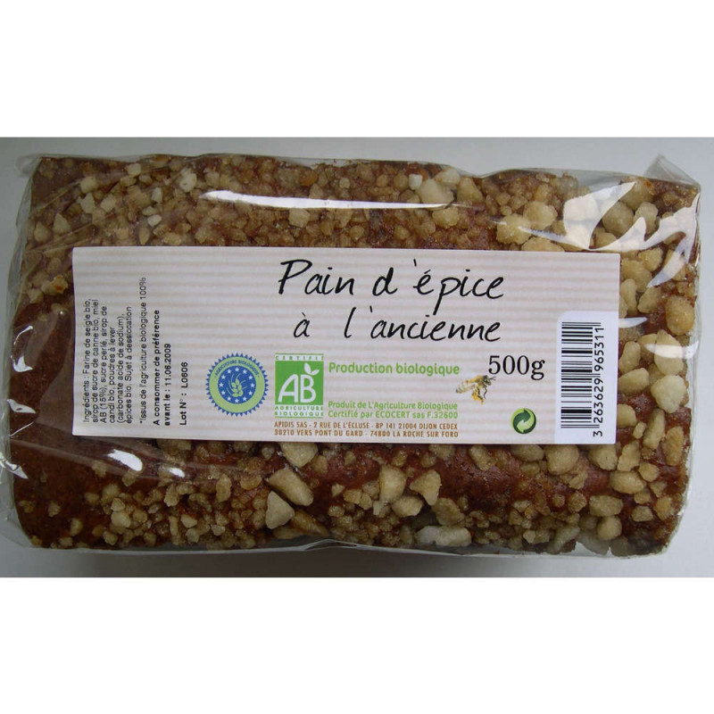 Pain d'épice à l'ancienne bio :500g