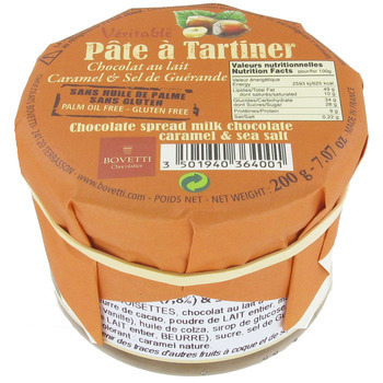Pate à tartiner au chocolat lait noisettes caramel