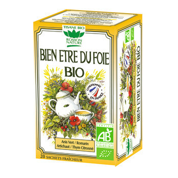 Boîte de tisane bio, bien-être du foie - 20 sachet