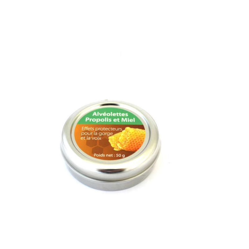 Alvéolettes propolis et miel : boîte de 50g