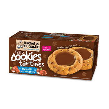 Petits cookies tartinés, chocolat/noisettes
