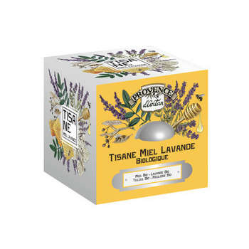 Tisane Lavande/miel Bio, boite cube en métal (36g)