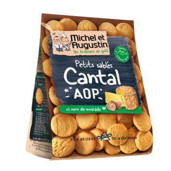 Sablés salés : Cantal AOP, noix muscade, 100g