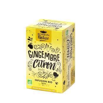Tisane Gingembre Citron Bio - Boite de 16 sachets