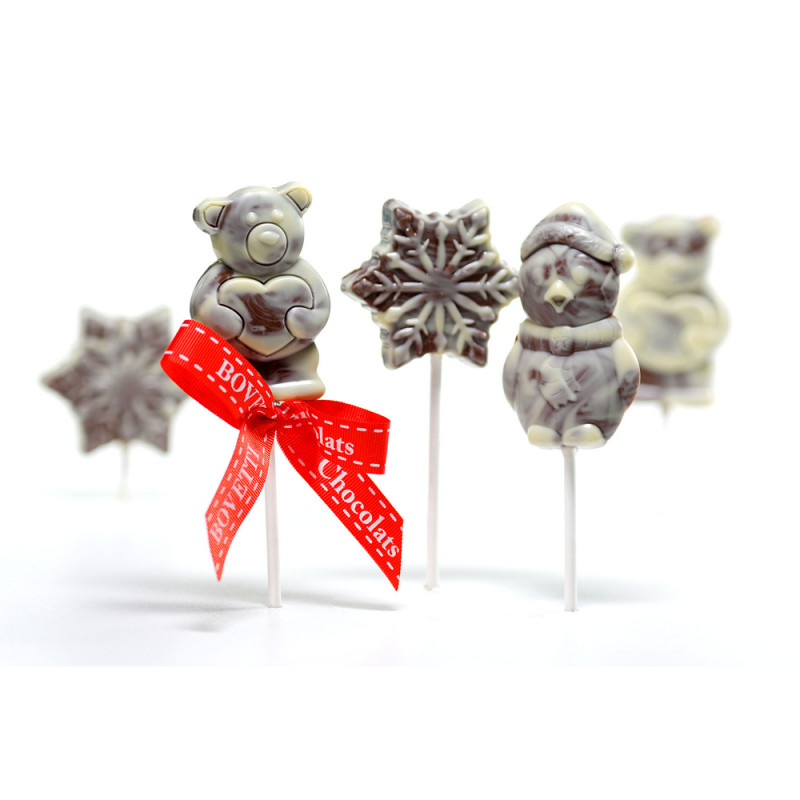 Assortiment de sucettes de noel chocolat au lait