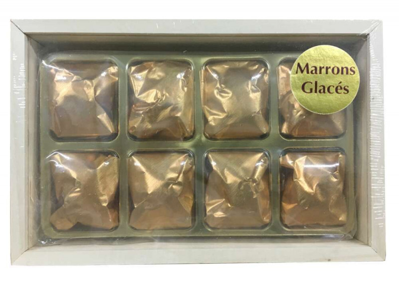 Plumier de 8 marrons glacés - 160g