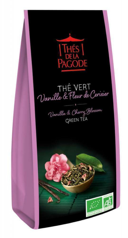 Thé vert vanille & fleur de cerisier bio 100g