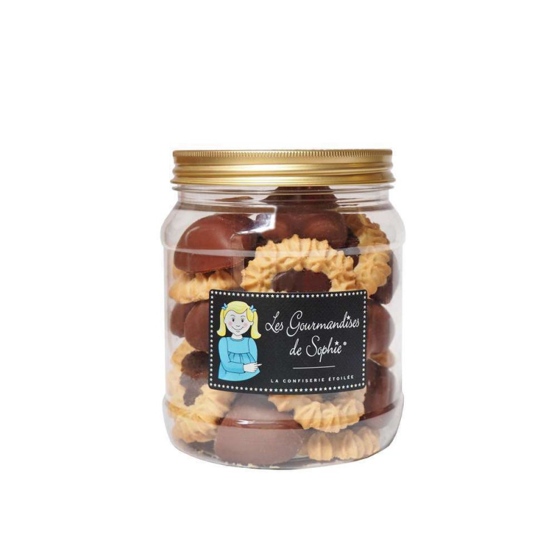 Bocal 1L Duo Cur Biscuit/Guimauve Chocolat 300g