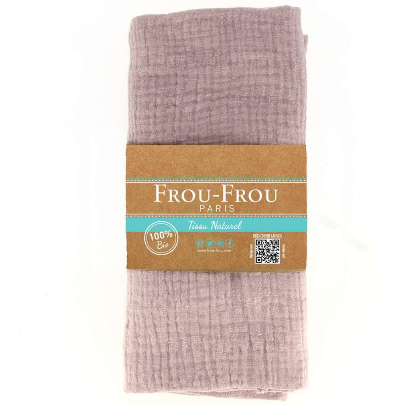 Coupon Tissu 135x60cm en Double Gaze BIO, couleur