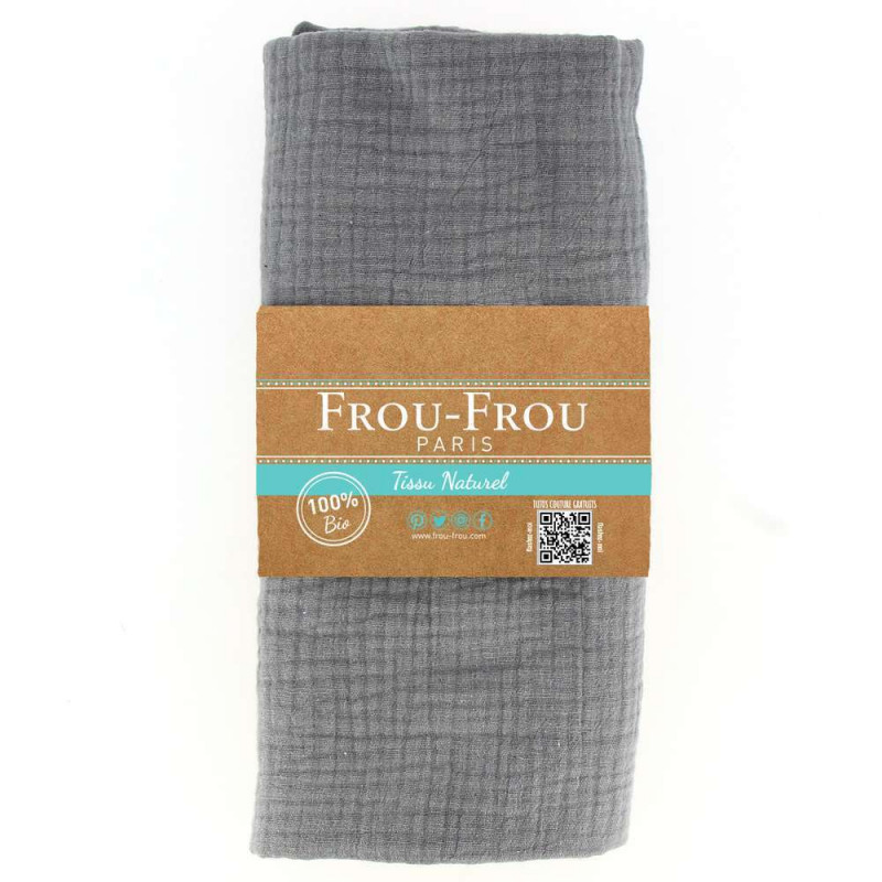 Coupon Tissu 135x60cm en Double Gaze BIO, couleur