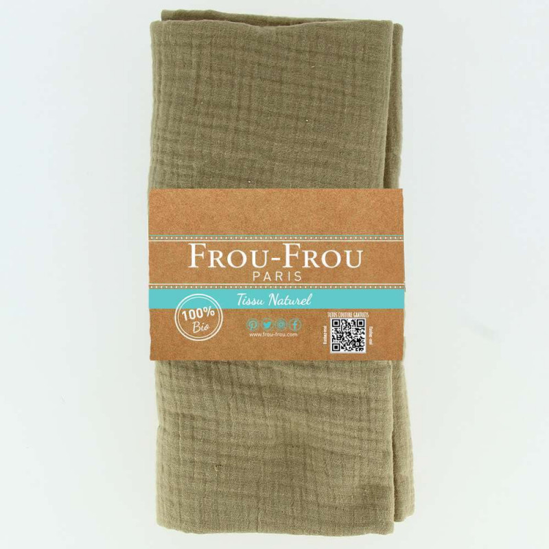 Coupon Tissu 135x60cm en Double Gaze BIO, couleur