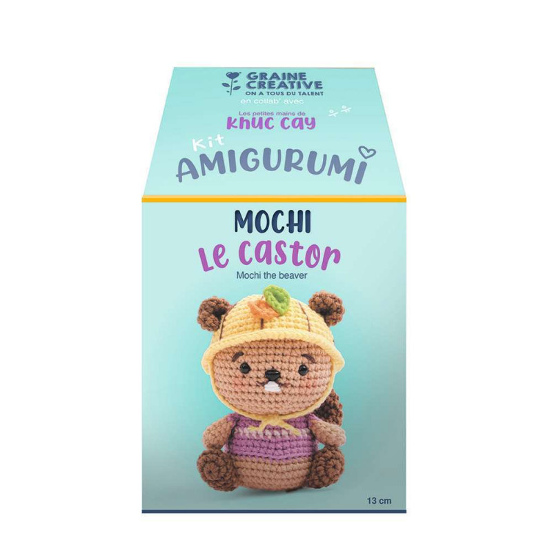 Kit crochet Minigurumi - Mochi le castor - 13 cm
