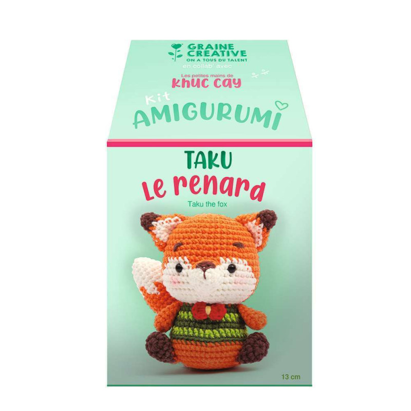Kit crochet Minigurumi - Taku le renard - 13 cm