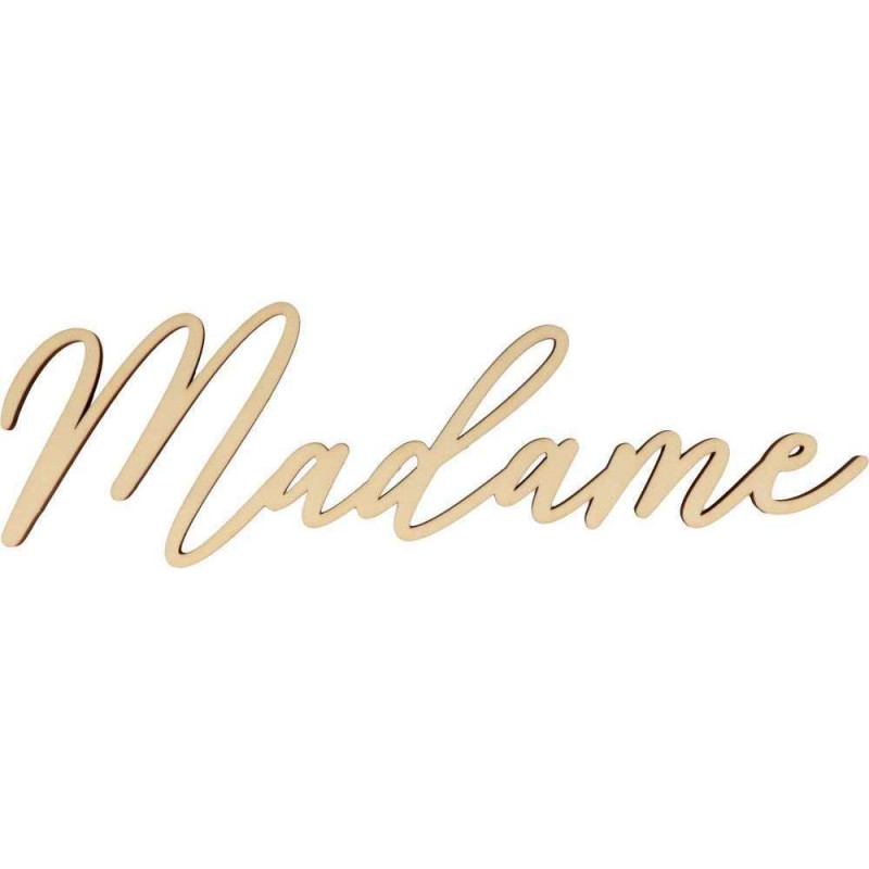 Mot bois Madame en bois à décorer - 32,2x9,8x0,7cm