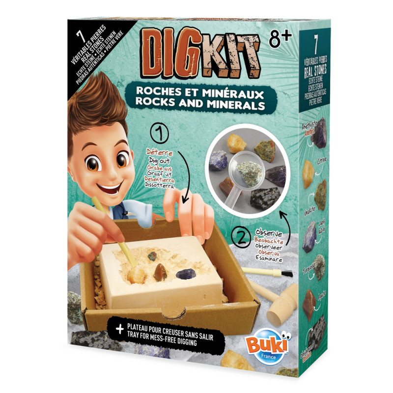 Kit complet de roches et minéraux à déterrer