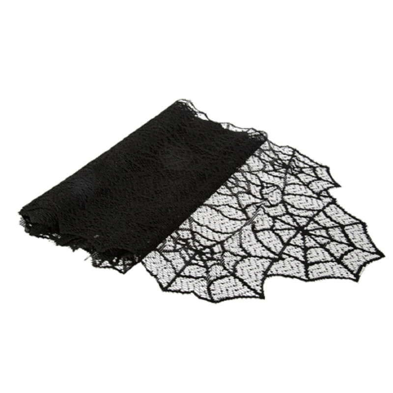 Chemin de table toile d'araignée pour Halloween -