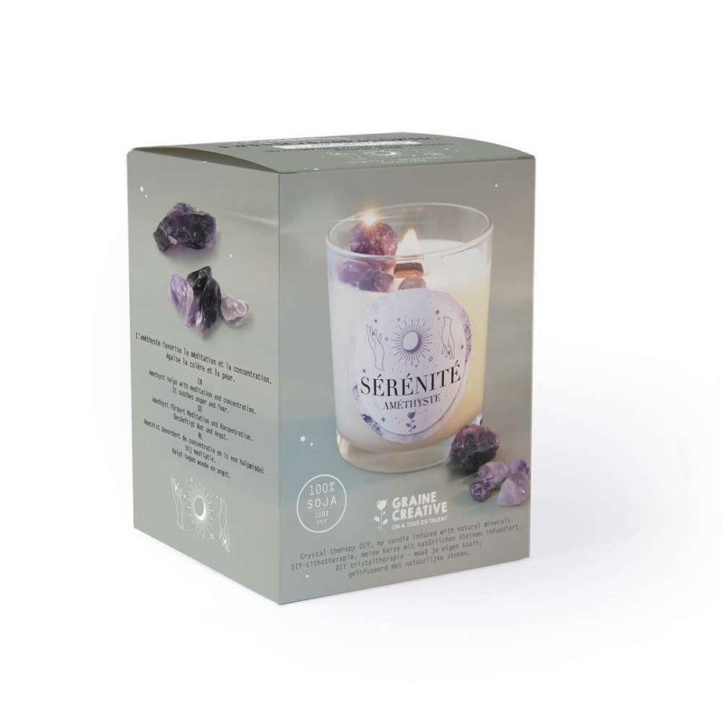 Kit bougie DIY de Lithothérapie Améthyste