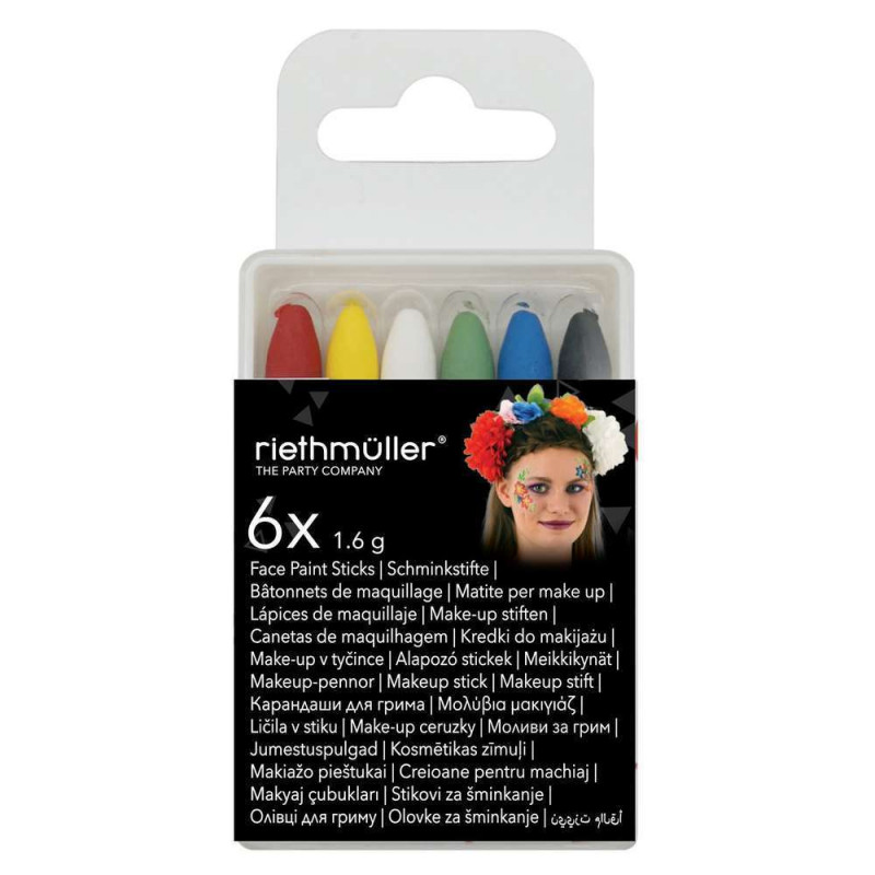 Bâtonnets de maquillage Halloween x 6
