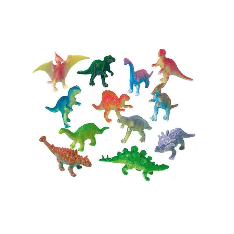 Mini dinosaures en plastique aux coloris variés -