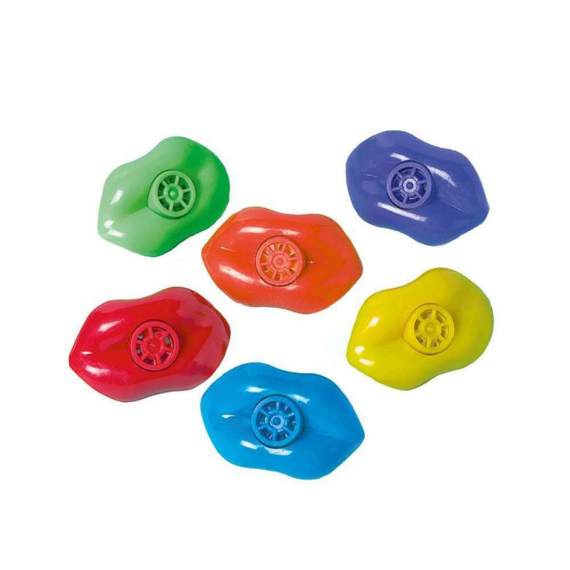 Sifflets en plastique aux coloris variés - x12 pcs
