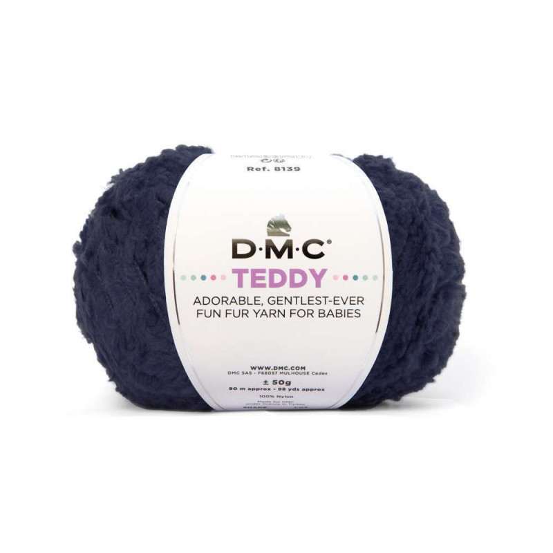 Pelote Teddy n° 323 100 % polyamide bleue - 50 g