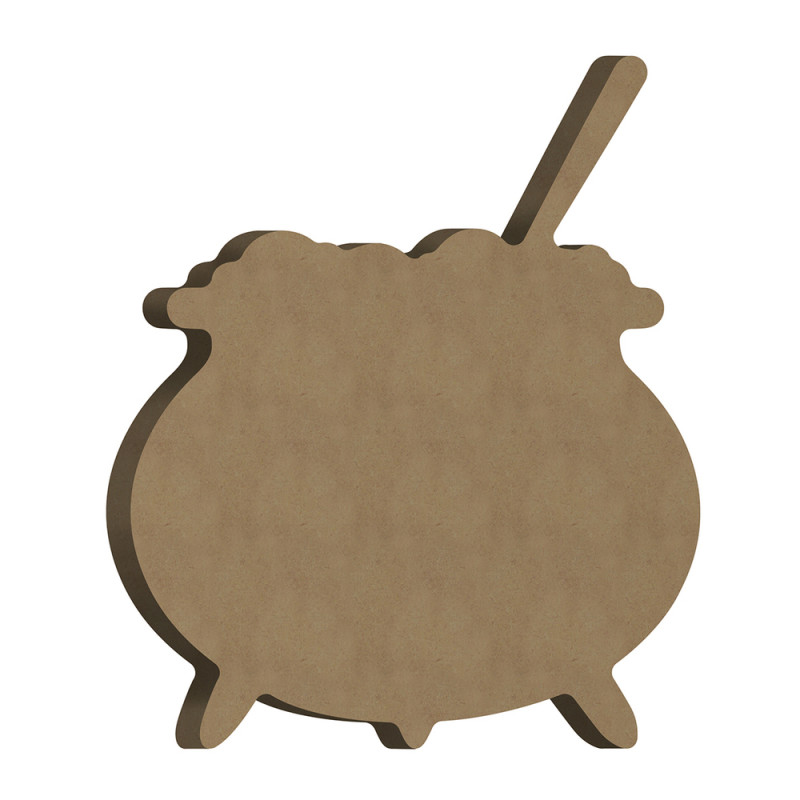 Décor Halloween en bois à customiser : Chaudron en