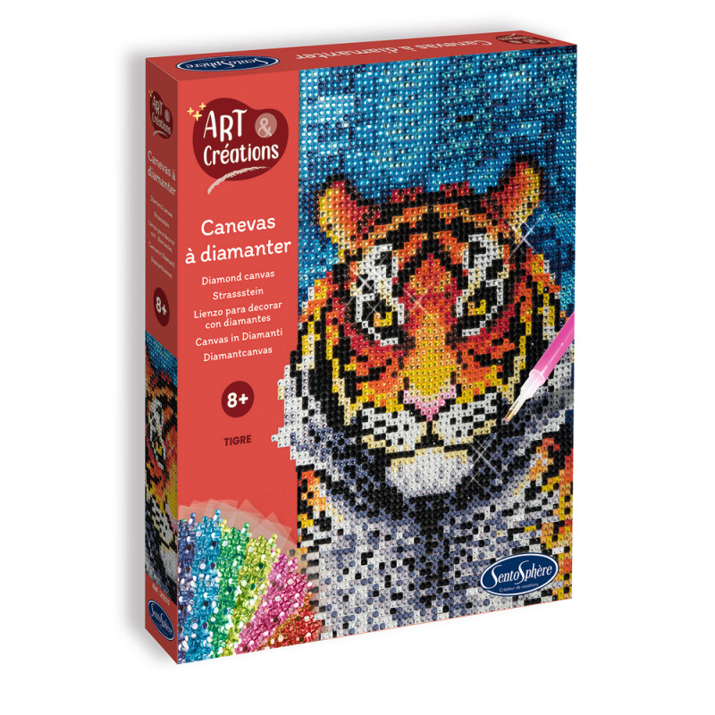 Kit d'art créatif DIY : Canevas à diamanter Tigre