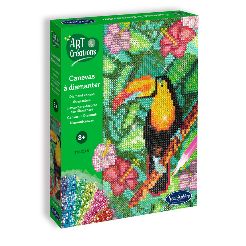 Kit d'art créatif DIY : Canevas à diamanter Toucan