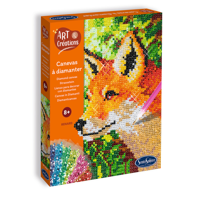 Kit d'art créatif DIY : Canevas à diamanter Renard